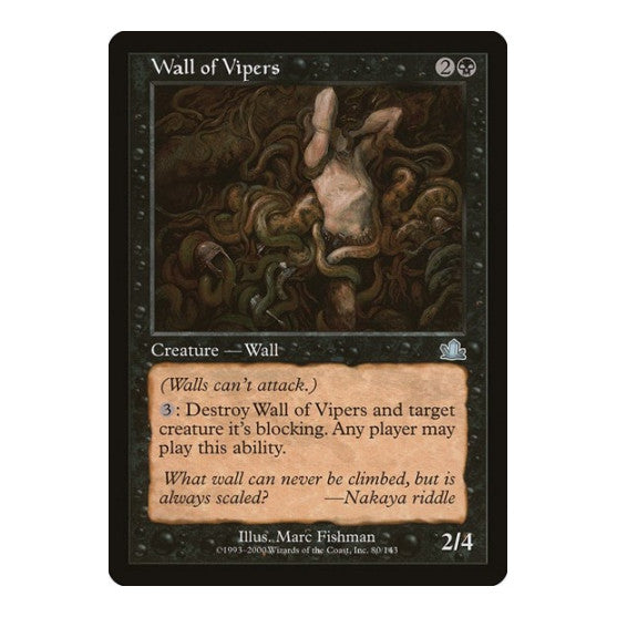 Wall of Vipers (PCY) #80 Uncommon (Damaged) Prophecy Magic: The Gathering: 2000