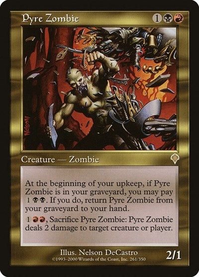 Pyre Zombie (INV) #261 Rare (Moderately Played) Invasion Magic: The Gathering: 2000