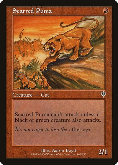 Scarred Puma (INV) #163 Common (Damaged) Invasion Magic: The Gathering: 2000