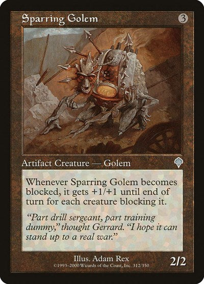 Sparring Golem (INV) #312 Uncommon (Damaged) Invasion Magic: The Gathering: 2000