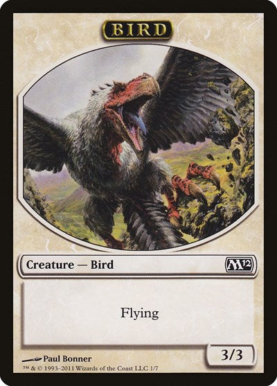 Bird Token (M12) #1 T (Moderately Played) Magic 2012 (M12) Magic: The Gathering: 2011