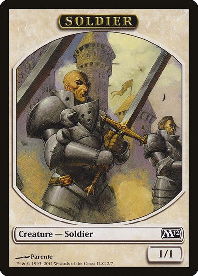 Soldier Token (M12) #2 T (Moderately Played) Magic 2012 (M12) Magic: The Gathering: 2011