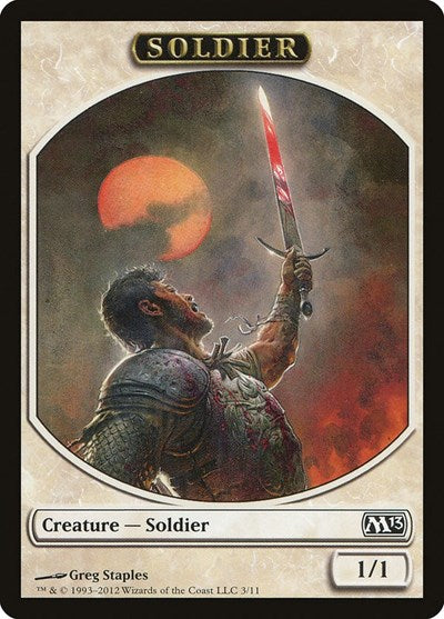 Soldier Token (M13) #3 T (Lightly Played) Magic 2013 (M13) Magic: The Gathering: 2012
