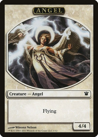 Angel Token (ISD) #1 T (Moderately Played) Innistrad Magic: The Gathering: 2011