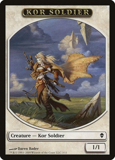 Kor Soldier Token (ZEN) #3 T (Moderately Played) Zendikar Magic: The Gathering: 2009