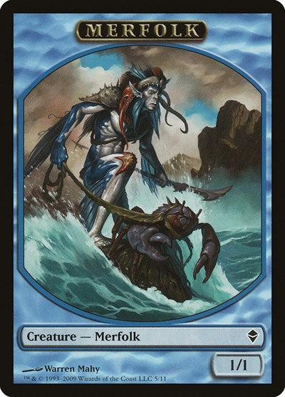 Merfolk Token (ZEN) #5 T (Moderately Played) Zendikar Magic: The Gathering: 2009