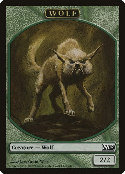 Wolf Token (M10) #7 T (Moderately Played) Magic 2010 (M10) Magic: The Gathering: 2009