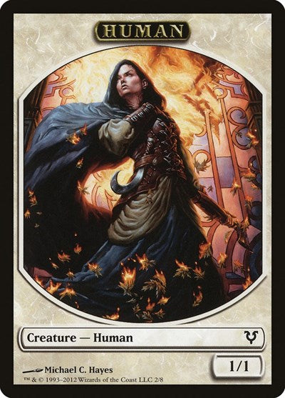 Human Token (2) (AVR) #2 Token (Moderately Played) Avacyn Restored Magic: The Gathering: 2012