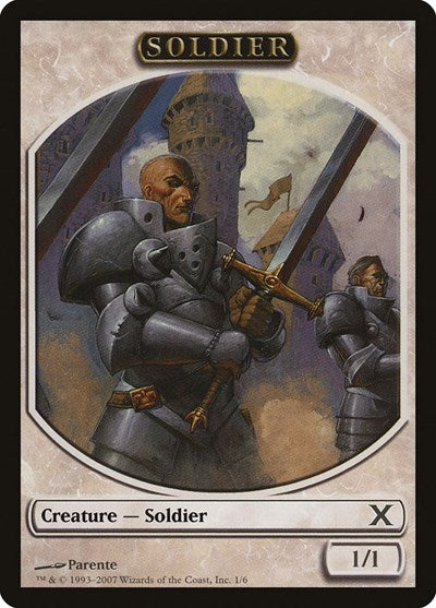Soldier Token (10E) #1 T (Damaged) 10th Edition Magic: The Gathering: 2007