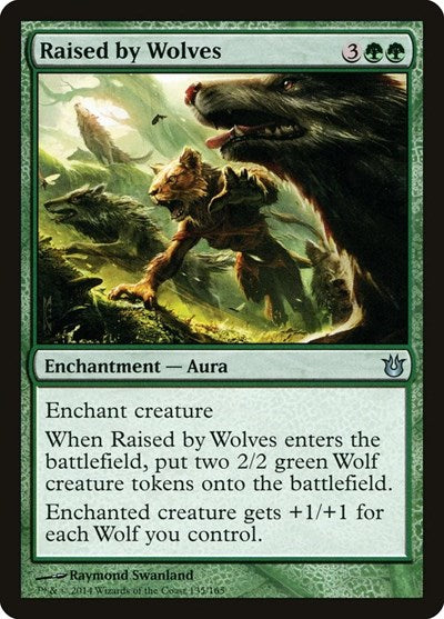 Raised by Wolves (BNG) #135 Uncommon (Lightly Played) Born of the Gods Magic: The Gathering: 2014