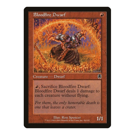 Bloodfire Dwarf (APC) #56 Common (Lightly Played) Apocalypse Magic: The Gathering: 2001