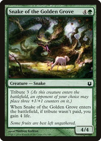 Snake of the Golden Grove (BNG) #141 Common (Lightly Played) Born of the Gods Magic: The Gathering: 2014