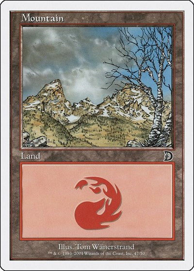 Mountain 47 (DKM) #47 Land (Heavily Played) Deckmasters Garfield vs Finkel Magic: The Gathering: 2001