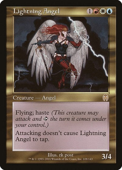 Lightning Angel (APC) #108 Rare (Moderately Played) Apocalypse Magic: The Gathering: 2001