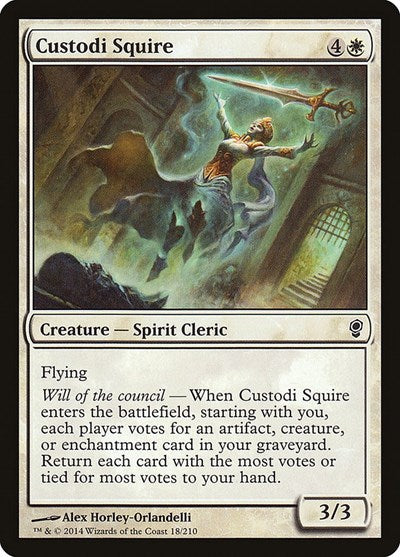 Custodi Squire (CNS) #18 Common (Lightly Played) Conspiracy Magic: The Gathering: 2014
