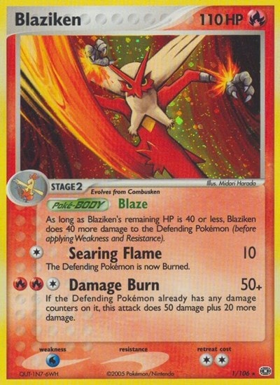 Blaziken (EM) #1/106 Holo Rare EX Emerald Pokemon: 2005