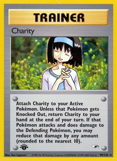 Charity (G1) #099/132 Rare (Unlimited Damaged) Gym Heroes Pokemon: 2000