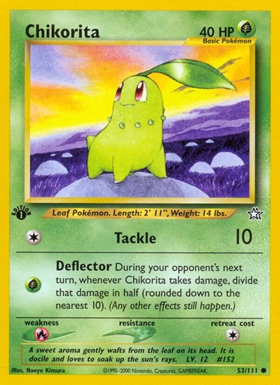 Chikorita (53) (N1) #53/111 Common (Unlimited Lightly Played) Neo Genesis Pokemon: 2000