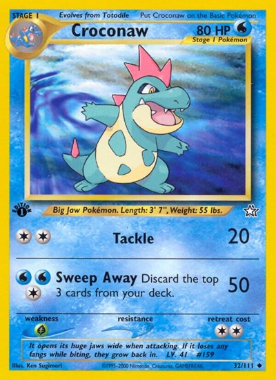 Croconaw (32) (N1) #032/111 Uncommon (Unlimited Lightly Played) Neo Genesis Pokemon: 2000