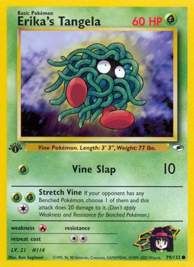 Erikas Tangela (G1) #079/132 Common (Unlimited Damaged) Gym Heroes Pokemon: 2000