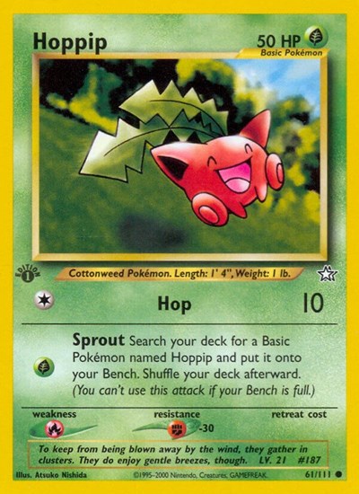 Hoppip (N1) #061/111 Common (Unlimited Lightly Played) Neo Genesis Pokemon: 2000