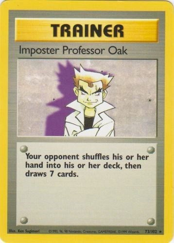 Imposter Professor Oak (BS) #073/102 Rare (Moderately Played) Base Set Pokemon: 1999