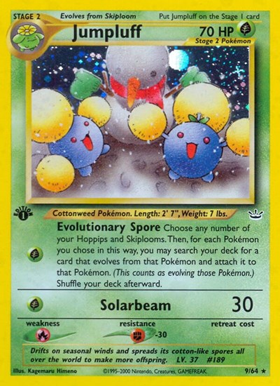 Jumpluff (N3) #09/64 Holo Rare (Unlimited Holofoil Damaged) Neo Revelation Pokemon: 2001