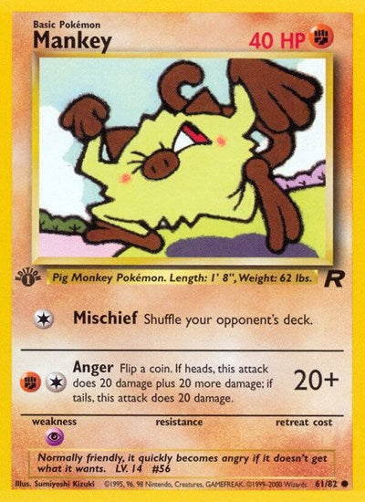 Mankey (TR) #61/82 Common Team Rocket Pokemon: 2000