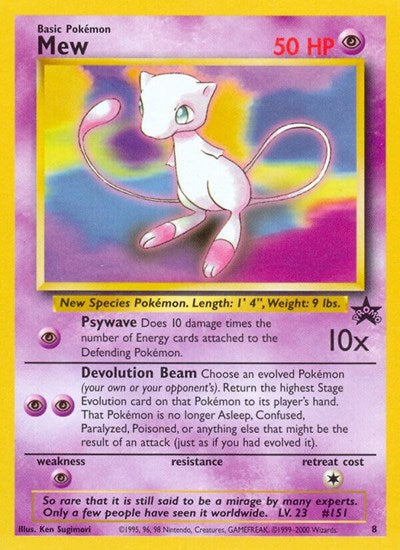 Mew 8 (PR) #08/53 Promo (Damaged) WoTC Promo Pokemon: 1999
