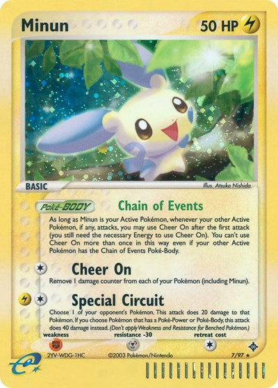 Minun (DR) #7/97 Holo Rare (Holofoil Lightly Played) Dragon Pokemon: 2003