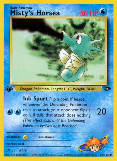 Misty's Horsea (G2) #087/132 Common (Unlimited Moderately Played) Gym Challenge Pokemon: 2000