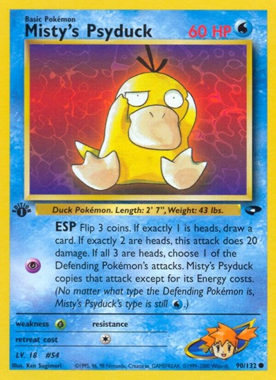 Misty's Psyduck (G2) #090/132 Common (Unlimited Lightly Played) Gym Challenge Pokemon: 2000