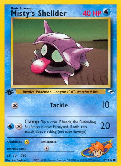 Mistys Shellder (G1) #089/132 Common (Unlimited Lightly Played) Gym Heroes Pokemon: 2000