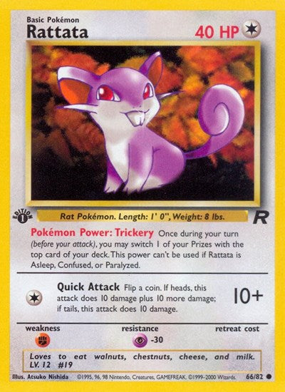 Rattata (TR) #66/82 Common (1st Edition Lightly Played) Team Rocket Pokemon: 2000