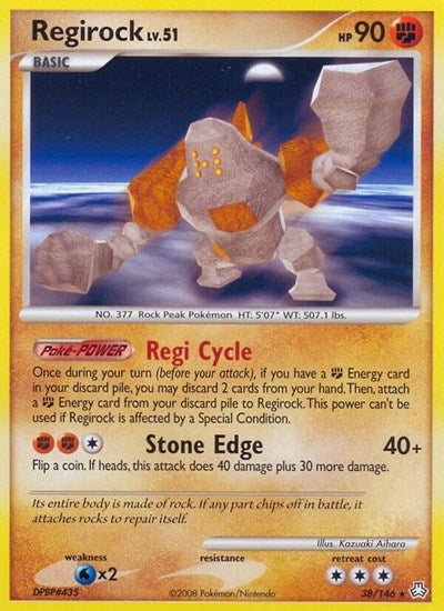 Regirock (LA) #38/146 Rare (Reverse Holofoil Lightly Played) Legends Awakened Pokemon: 2008