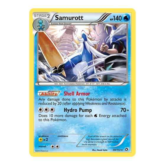 Samurott (LTR) #39/113 Holo Rare (Holofoil Damaged) Legendary Treasures Pokemon: 2013