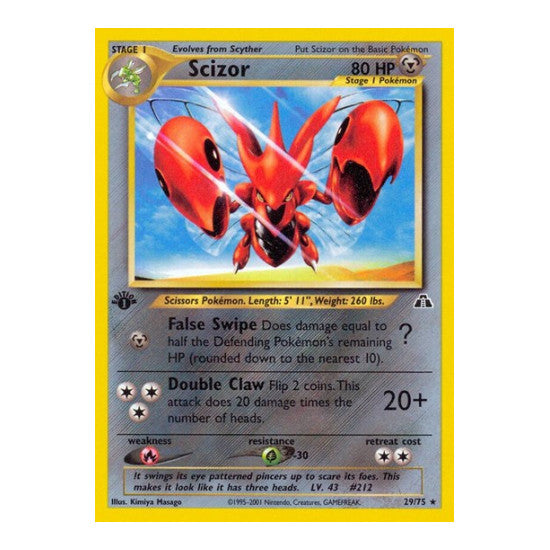 Scizor (29) (N2) #29/75 Rare (Unlimited Lightly Played) Neo Discovery Pokemon: 2001