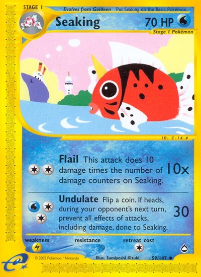 Seaking (AQ) #059/147 Uncommon (Lightly Played) Aquapolis Pokemon: 2003