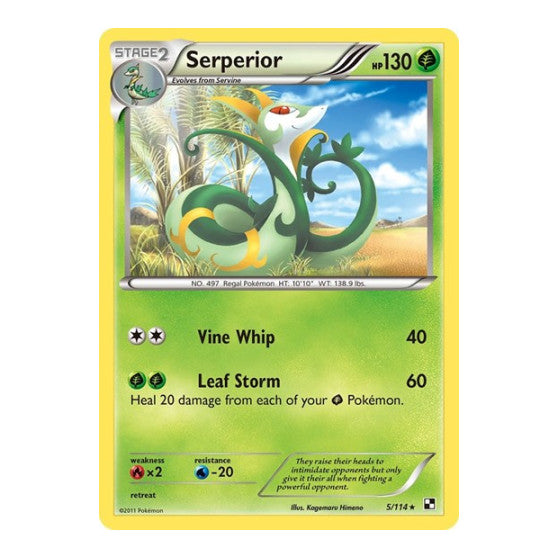 Serperior (5) (BLW) #5/114 Holo Rare (Holofoil Damaged) Black and White Pokemon: 2011
