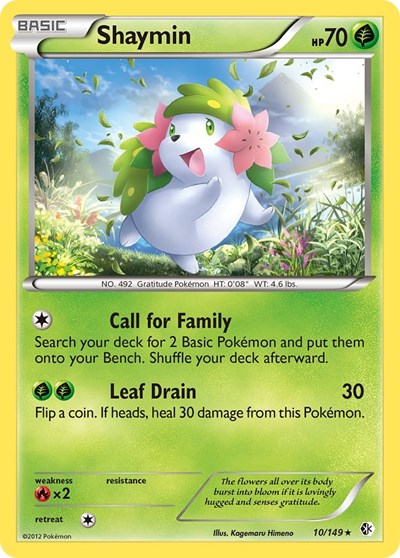 Shaymin (BCR) #10/149 Rare (Reverse Holofoil Moderately Played) Boundaries Crossed Pokemon: 2012