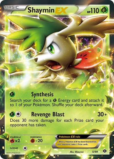 Shaymin EX (NXD) #5/99 Ultra Rare (Holofoil Heavily Played) Next Destinies Pokemon: 2012