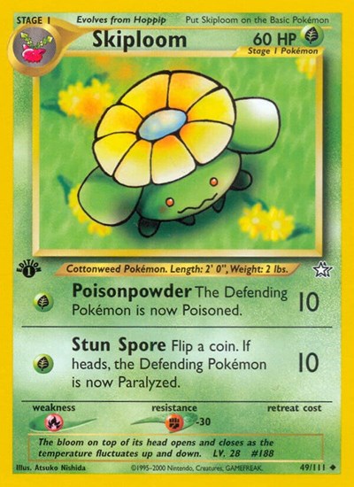 Skiploom (N1) #049/111 Uncommon (Unlimited Lightly Played) Neo Genesis Pokemon: 2000