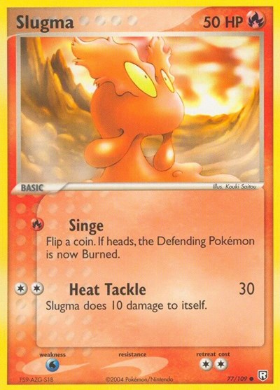 Slugma (RR) #77/109 Common (Lightly Played) Team Rocket Returns Pokemon: 2004
