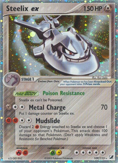 Steelix ex (UF) #109/115 Ultra Rare (Holofoil Damaged) Unseen Forces Pokemon: 2005