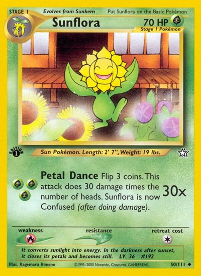 Sunflora (N1) #050/111 Uncommon (Unlimited Lightly Played) Neo Genesis Pokemon: 2000