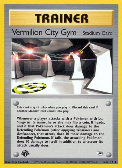 Vermilion City Gym (G1) #120/132 Uncommon (Unlimited Near Mint) Gym Heroes Pokemon: 2000
