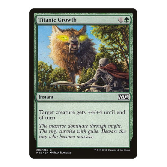 Titanic Growth (M15) #203 Common Magic 2015 (M15) Magic: The Gathering: 2014