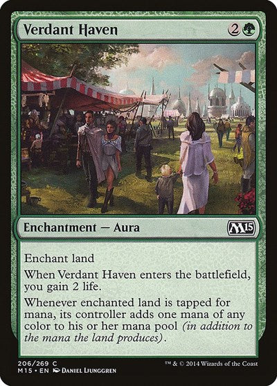 Verdant Haven (M15) #206 Common (Lightly Played) Magic 2015 (M15) Magic: The Gathering: 2014