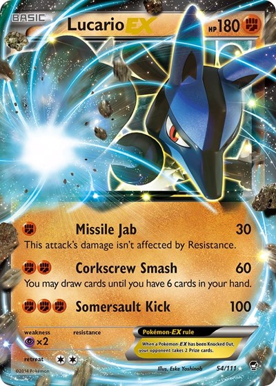 Lucario EX (FFI) #54/111 Ultra Rare (Holofoil Heavily Played) XY - Furious Fists Pokemon: 2014