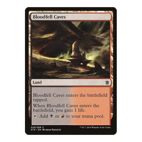 Bloodfell Caves (KTK) #229 Common (Lightly Played) Khans of Tarkir Magic: The Gathering: 2014